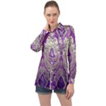 Purple & Gold  CBDOilPrincess E70d1a7c-502f-48a3-839e-eea25bfe4633 Long Sleeve Satin Shirt