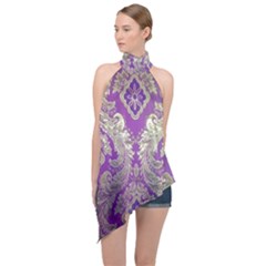 Halter Asymmetric Satin Top 