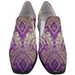 Purple & Gold  CBDOilPrincess E70d1a7c-502f-48a3-839e-eea25bfe4633 Women Slip On Heel Loafers