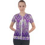 Purple & Gold  CBDOilPrincess E70d1a7c-502f-48a3-839e-eea25bfe4633 Short Sleeve Zip Up Jacket