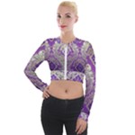 Purple & Gold  CBDOilPrincess E70d1a7c-502f-48a3-839e-eea25bfe4633 Long Sleeve Cropped Velvet Jacket