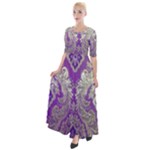 Purple & Gold  CBDOilPrincess E70d1a7c-502f-48a3-839e-eea25bfe4633 Half Sleeves Maxi Dress