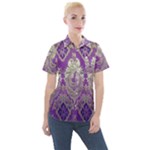 Purple & Gold  CBDOilPrincess E70d1a7c-502f-48a3-839e-eea25bfe4633 Women s Short Sleeve Pocket Shirt