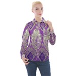 Purple & Gold  CBDOilPrincess E70d1a7c-502f-48a3-839e-eea25bfe4633 Women s Long Sleeve Pocket Shirt