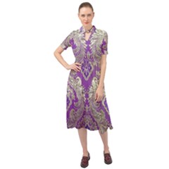 Keyhole Neckline Chiffon Dress 