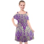 Purple & Gold  CBDOilPrincess E70d1a7c-502f-48a3-839e-eea25bfe4633 Kids  Cut Out Shoulders Chiffon Dress