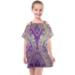 Purple & Gold  CBDOilPrincess E70d1a7c-502f-48a3-839e-eea25bfe4633 Kids  One Piece Chiffon Dress