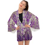 Purple & Gold  CBDOilPrincess E70d1a7c-502f-48a3-839e-eea25bfe4633 Long Sleeve Kimono