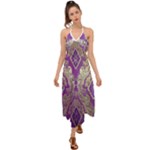 Purple & Gold  CBDOilPrincess E70d1a7c-502f-48a3-839e-eea25bfe4633 Halter Tie Back Dress 
