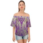 Purple & Gold  CBDOilPrincess E70d1a7c-502f-48a3-839e-eea25bfe4633 Off Shoulder Short Sleeve Top