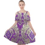Purple & Gold  CBDOilPrincess E70d1a7c-502f-48a3-839e-eea25bfe4633 Cut Out Shoulders Chiffon Dress