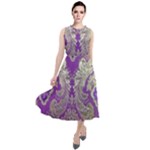 Purple & Gold  CBDOilPrincess E70d1a7c-502f-48a3-839e-eea25bfe4633 Round Neck Boho Dress