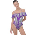 Purple & Gold  CBDOilPrincess E70d1a7c-502f-48a3-839e-eea25bfe4633 Frill Detail One Piece Swimsuit