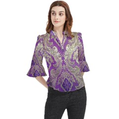 Loose Horn Sleeve Chiffon Blouse 