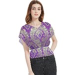 Purple & Gold  CBDOilPrincess E70d1a7c-502f-48a3-839e-eea25bfe4633 Butterfly Chiffon Blouse