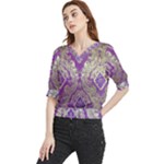 Purple & Gold  CBDOilPrincess E70d1a7c-502f-48a3-839e-eea25bfe4633 Quarter Sleeve Blouse