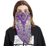 Purple & Gold  CBDOilPrincess E70d1a7c-502f-48a3-839e-eea25bfe4633 Face Covering Bandana (Triangle)