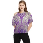 Purple & Gold  CBDOilPrincess E70d1a7c-502f-48a3-839e-eea25bfe4633 One Shoulder Cut Out Tee