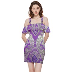 Shoulder Frill Bodycon Summer Dress 