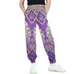 Purple & Gold  CBDOilPrincess E70d1a7c-502f-48a3-839e-eea25bfe4633 Kids  Elastic Waist Pants
