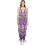 Purple & Gold  CBDOilPrincess E70d1a7c-502f-48a3-839e-eea25bfe4633 Sleeveless Tie Ankle Jumpsuit