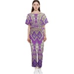 Purple & Gold  CBDOilPrincess E70d1a7c-502f-48a3-839e-eea25bfe4633 Batwing Lightweight Jumpsuit