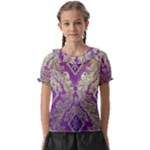 Purple & Gold  CBDOilPrincess E70d1a7c-502f-48a3-839e-eea25bfe4633 Kids  Frill Chiffon Blouse