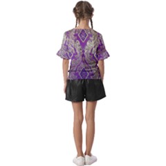 Kids  V-Neck Horn Sleeve Blouse 