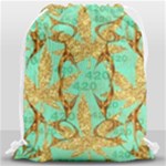 420 Golden Marijuana Leaves CBDOilPrincess 4620c7f7-26fd-4a03-a44e-12e7042c7a06 Drawstring Bag (Large)
