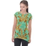 420 Golden Marijuana Leaves CBDOilPrincess 4620c7f7-26fd-4a03-a44e-12e7042c7a06 Cap Sleeve High Low Top