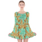 420 Golden Marijuana Leaves CBDOilPrincess 4620c7f7-26fd-4a03-a44e-12e7042c7a06 Long Sleeve Velvet Skater Dress