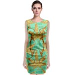 420 Golden Marijuana Leaves CBDOilPrincess 4620c7f7-26fd-4a03-a44e-12e7042c7a06 Classic Sleeveless Midi Dress
