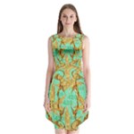 420 Golden Marijuana Leaves CBDOilPrincess 4620c7f7-26fd-4a03-a44e-12e7042c7a06 Sleeveless Chiffon Dress  