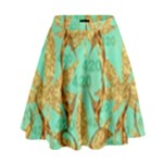 420 Golden Marijuana Leaves CBDOilPrincess 4620c7f7-26fd-4a03-a44e-12e7042c7a06 High Waist Skirt
