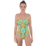 420 Golden Marijuana Leaves CBDOilPrincess 4620c7f7-26fd-4a03-a44e-12e7042c7a06 Tie Back One Piece Swimsuit