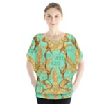 420 Golden Marijuana Leaves CBDOilPrincess 4620c7f7-26fd-4a03-a44e-12e7042c7a06 Batwing Chiffon Blouse