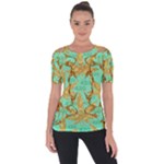 420 Golden Marijuana Leaves CBDOilPrincess 4620c7f7-26fd-4a03-a44e-12e7042c7a06 Shoulder Cut Out Short Sleeve Top