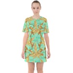420 Golden Marijuana Leaves CBDOilPrincess 4620c7f7-26fd-4a03-a44e-12e7042c7a06 Sixties Short Sleeve Mini Dress