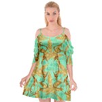 420 Golden Marijuana Leaves CBDOilPrincess 4620c7f7-26fd-4a03-a44e-12e7042c7a06 Cutout Spaghetti Strap Chiffon Dress
