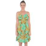 420 Golden Marijuana Leaves CBDOilPrincess 4620c7f7-26fd-4a03-a44e-12e7042c7a06 Ruffle Detail Chiffon Dress