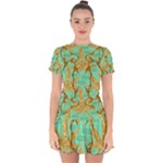 420 Golden Marijuana Leaves CBDOilPrincess 4620c7f7-26fd-4a03-a44e-12e7042c7a06 Drop Hem Mini Chiffon Dress