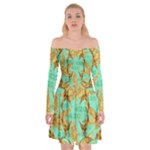 420 Golden Marijuana Leaves CBDOilPrincess 4620c7f7-26fd-4a03-a44e-12e7042c7a06 Off Shoulder Skater Dress