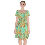 420 Golden Marijuana Leaves CBDOilPrincess 4620c7f7-26fd-4a03-a44e-12e7042c7a06 Short Sleeve Bardot Dress