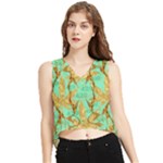 420 Golden Marijuana Leaves CBDOilPrincess 4620c7f7-26fd-4a03-a44e-12e7042c7a06 V-Neck Cropped Tank Top