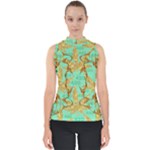 420 Golden Marijuana Leaves CBDOilPrincess 4620c7f7-26fd-4a03-a44e-12e7042c7a06 Mock Neck Shell Top