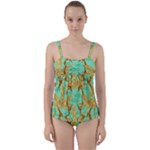 420 Golden Marijuana Leaves CBDOilPrincess 4620c7f7-26fd-4a03-a44e-12e7042c7a06 Twist Front Tankini Set