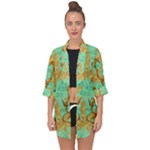 420 Golden Marijuana Leaves CBDOilPrincess 4620c7f7-26fd-4a03-a44e-12e7042c7a06 Open Front Chiffon Kimono