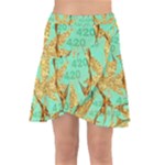420 Golden Marijuana Leaves CBDOilPrincess 4620c7f7-26fd-4a03-a44e-12e7042c7a06 Wrap Front Skirt
