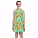 420 Golden Marijuana Leaves CBDOilPrincess 4620c7f7-26fd-4a03-a44e-12e7042c7a06 Velvet Halter Neckline Dress 