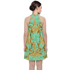 Velvet Halter Neckline Dress  